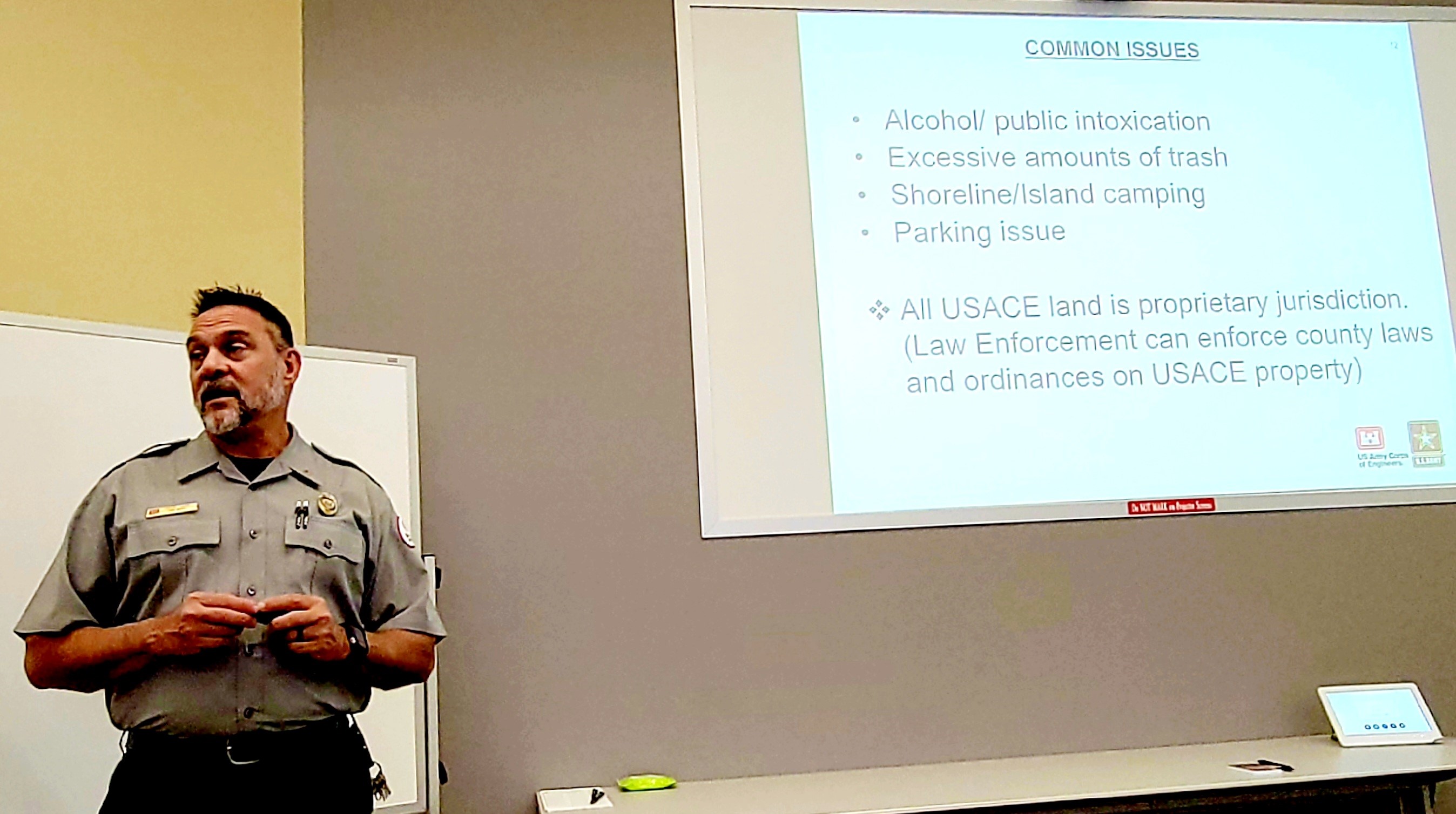 U.S. Army Corps of Engineers (USACE) park ranger, Stephen Cahn ...