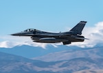 A Colorado Air National Guard F-16C Fighting Falcon, 140th Fighter Wing, performs a low pass over the Great Colorado Air Show, Oct. 15, 2021, Loveland, Colorado. The 140th Wing is comprised of over 1,600 people who support multiple operational missions and are headquartered at Buckley Space Force Base in Aurora, Colorado. (U.S. Air Force photo by Capt. Kip Sumner)