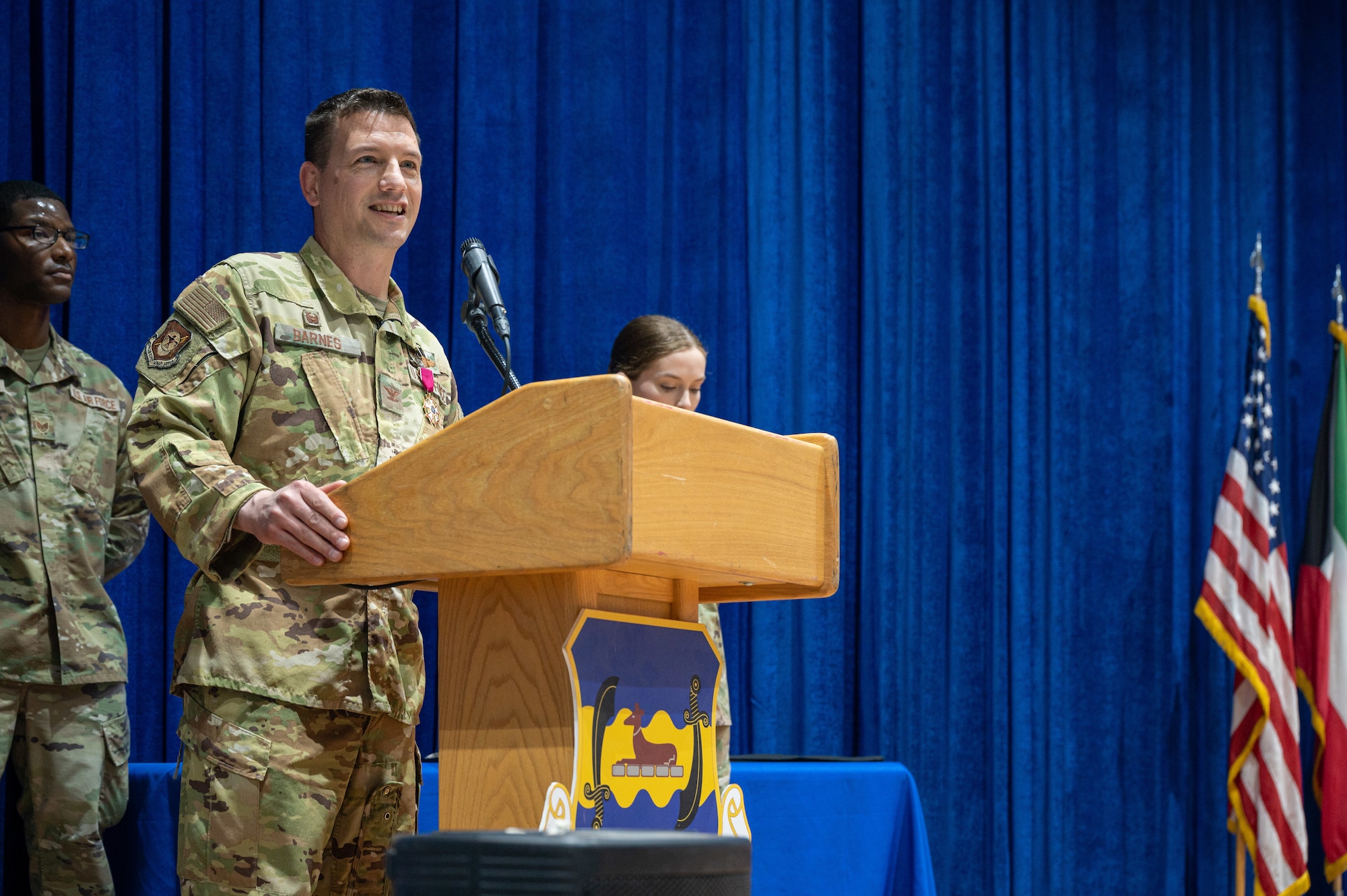 The 407th Air Expeditionary Group was inactivated during a ceremony at the base theater June 30, 2022.  This was the final group level inactivation ceremony for the 386th Air Expeditionary Wing as it shifted from the expeditionary group construct to the Air Staff model.