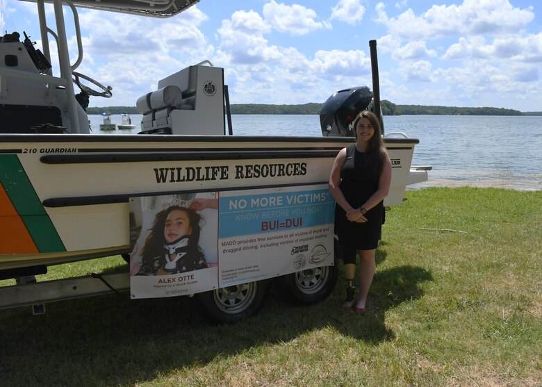 National President of Mothers Against Drunk Driving Alex Otte spoke at the TWRA Operation Dry Water press conference at J. Percy Priest Lake. Otte shared her near-death experience with a drunk boater when she was thirteen years old, hoping to encourage boaters to practice sober driving both on and off the lake.