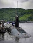 USS Rhode Island (SSBN 740), a nuclear powered Bomber Submarine stops at HMNB Clyde for a port visit whilst in UK strengthening ties between the USA and the UK.