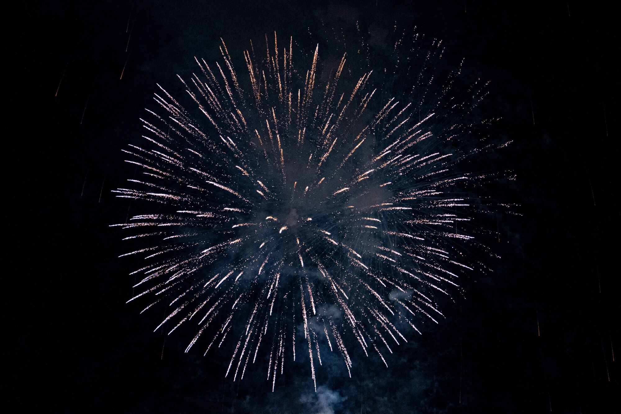 Fireworks light up the flightline during Liberty Fest at Osan Air Base, Republic of Korea, July 2, 2022.