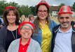 Employees from Logistics Readiness Center Rheinland-Pfalz happily model their fire hats at the LRC Rheinland-Pfalz employee appreciation day, safety stand down day and employee recognition and team building day on Daenner Kaserne in Kaiserslautern, Germany, July 1. Several dozen LRC Rheinland-Pfalz employees from Kaiserslautern and Baumholder took part in the day-long event.