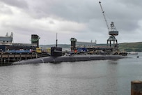 USS Rhode Island (SSBN 740), a nuclear powered Bomber Submarine stops at HMNB Clyde for a port visit whilst in UK strengthening ties between the USA and the UK.