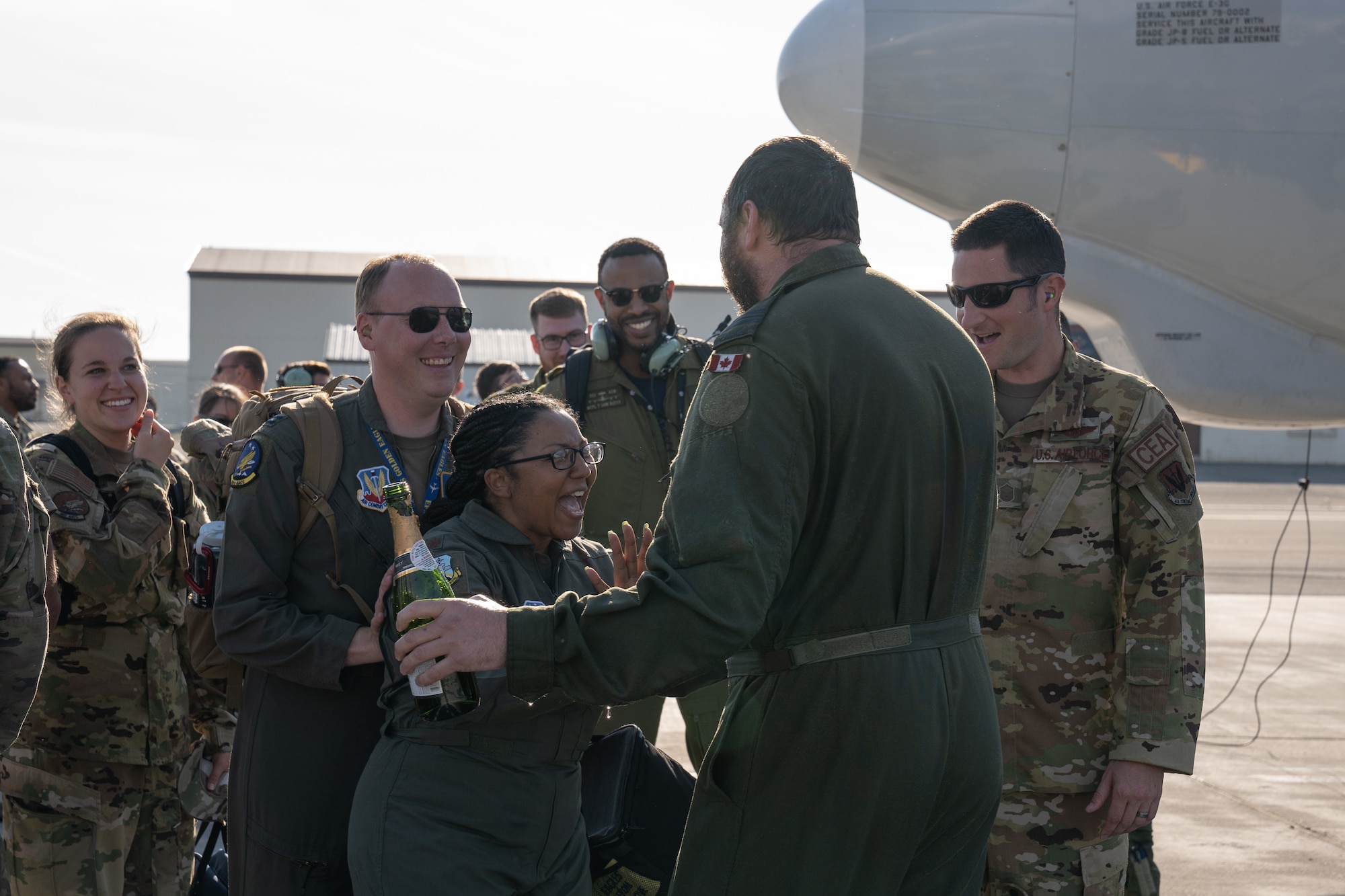 U.S. Air Force and Canadian Royal Air Force members assigned the 552nd Air Control Wing participate in RED FLAG-Alaska 22-2