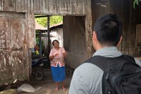 Civil affairs service members survey El Caoba, Guatemala, locals after MEDTEP 1