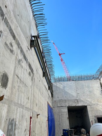 Air Force Nuclear Weapons Center program managers and engineers toured the construction site for a new weapons generation facility at F. E. Warren Air Force Base, Wyoming, May 17, 2022. This is the first-of-its-kind WGF to be constructed by the Air Force and is scheduled for completion by July 2025. (U.S. Air Force photo by Eric Caufield)