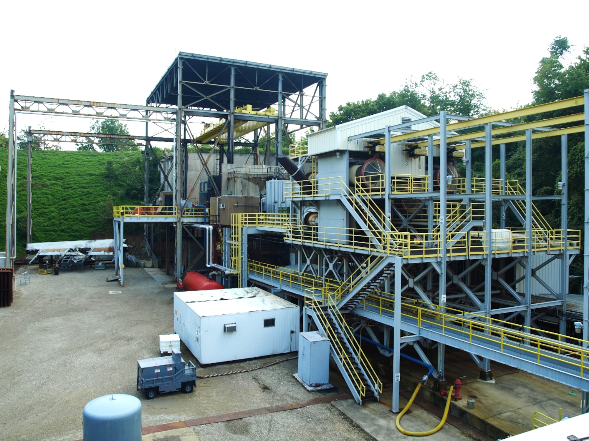 Aerospace Vehicle Survivability Facility (AVSF) Test Site 3, pictured from the site control room, is one of three primary AVSF test sites that support aerospace survivability and vulnerability evaluations, live fire test and evaluation risk reduction, research, development, test and evaluation, and modeling and simulation. The AVSF is operated by the Aerospace Survivability and Safety Office at Wright-Patterson Air Force Base, Ohio. This office is part of the 704th Test Group at Holloman Air Force Base, New Mexico. The 704 TG is a unit of the Arnold Engineering Development Complex headquartered at Arnold Air Force Base, Tennessee. (Courtesy photo)