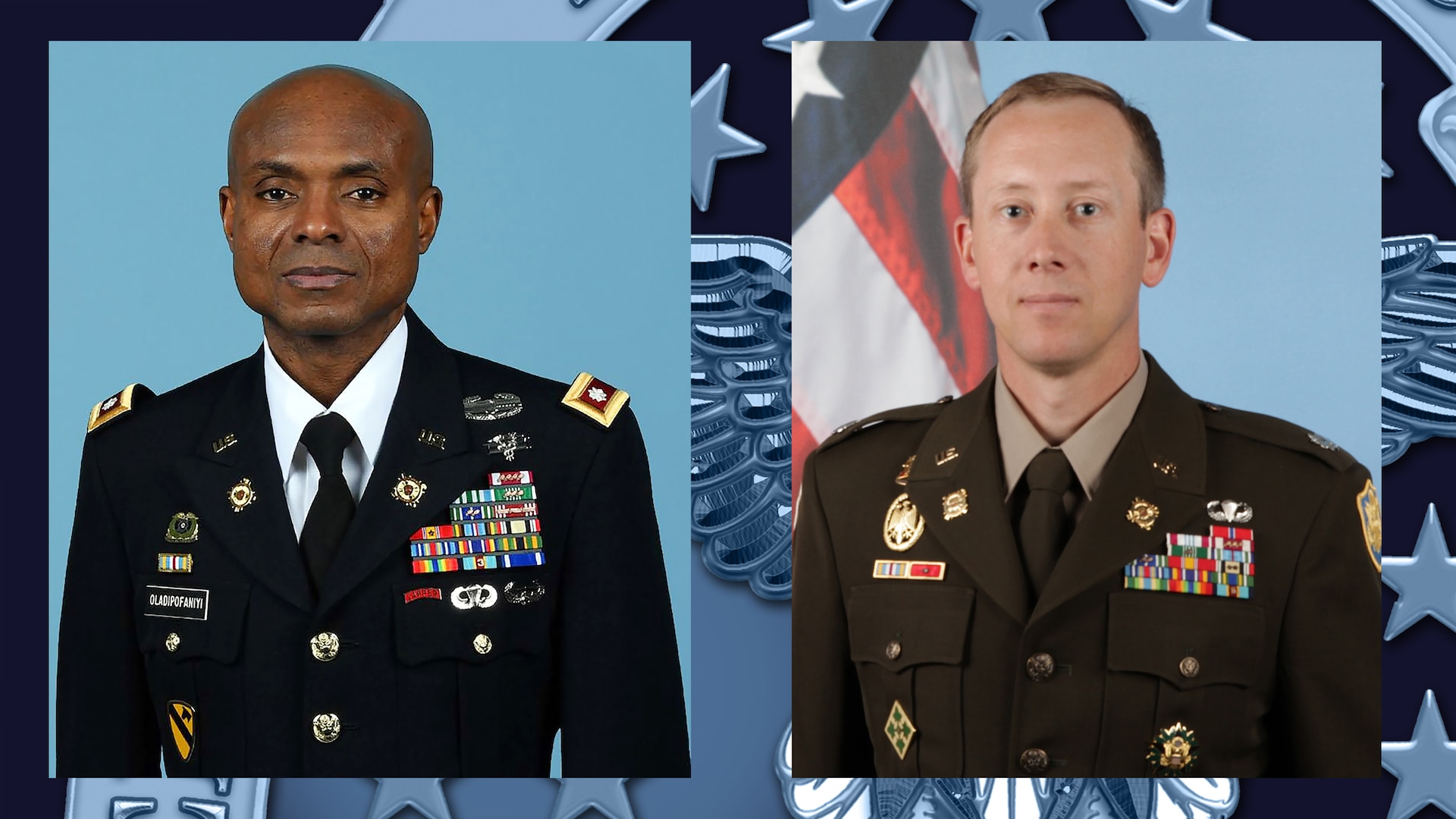 Two U.S. Army officers in their official photos