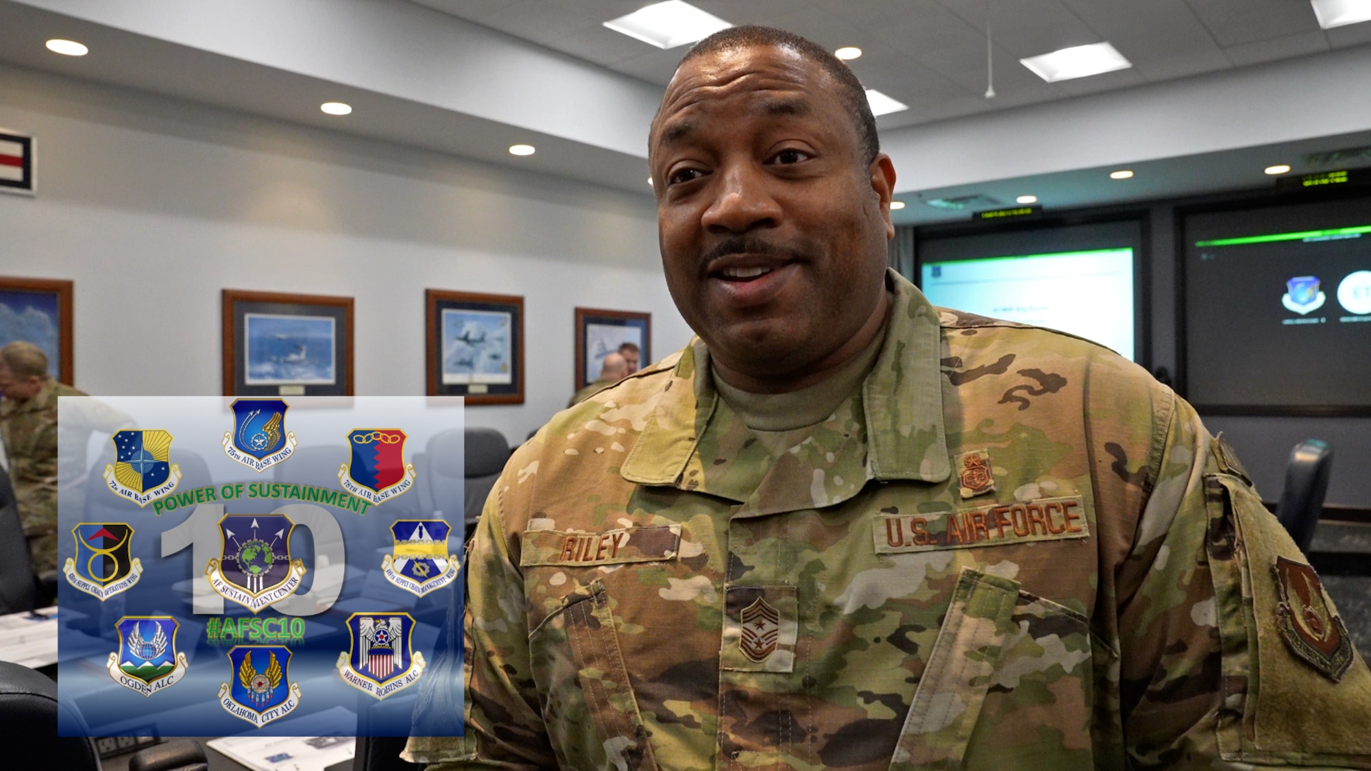 During the AFSC Commander's Summit, April 12 and 13, 2022 at Tinker Air Force Base, leaders like Chief Master Sgt. Raymond Riley, Jr., command chief, 75th Air Base Wing, gave their thoughts about the growth of the Sustainment Center throughout the last 10 years.