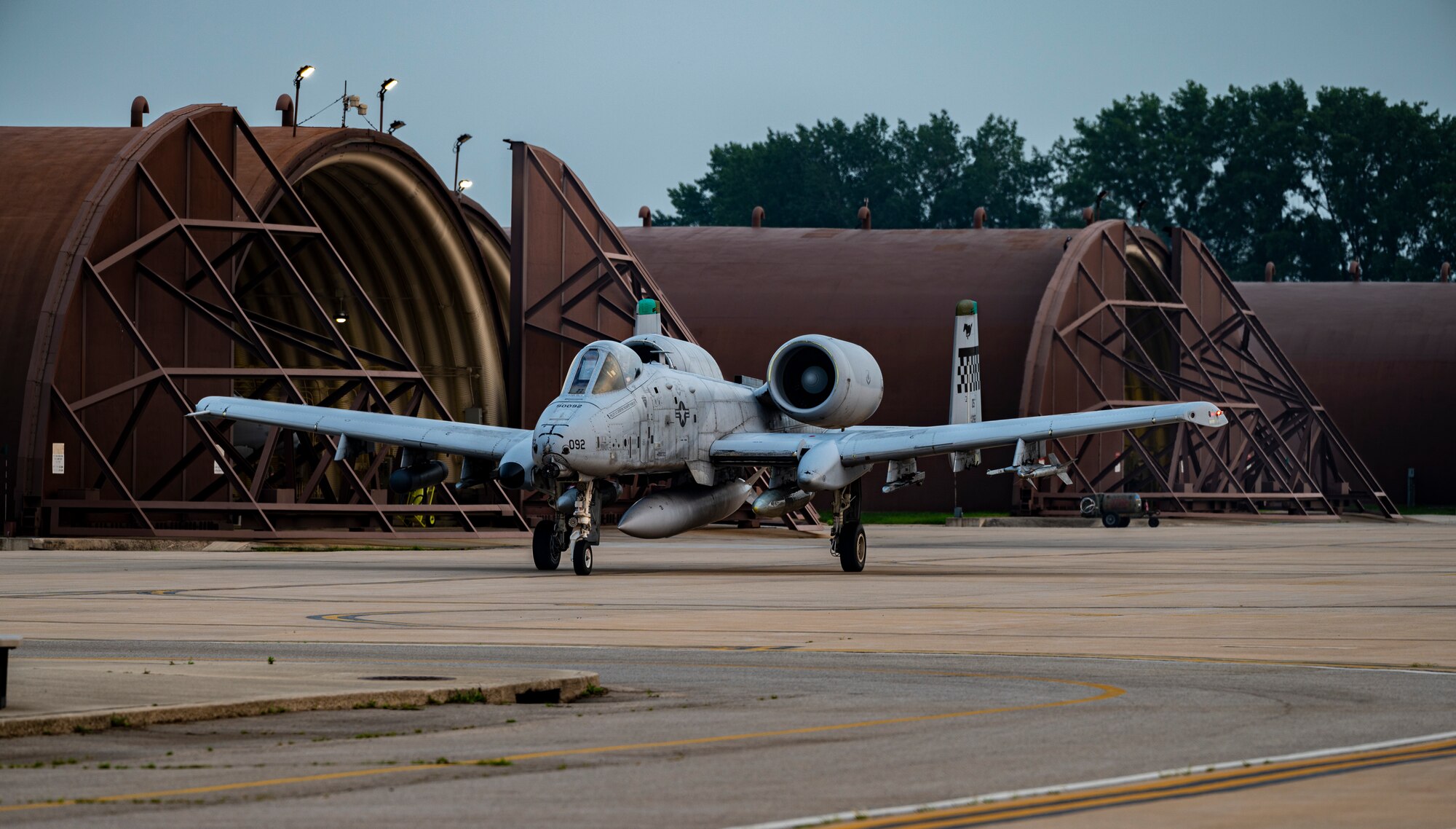 An A-10C Thunderbolt II assigned to the 25th Fighter Squadron taxis on the flightline after landing at Osan Air Base, Republic of Korea, July 5, 2022.
