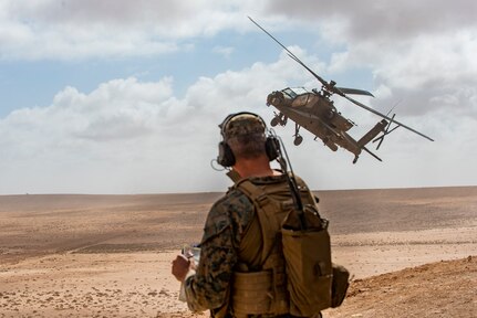 National Guard leaders from multiple states joined partner nations in Morocco June 30, 2022, to see the capabilities of multinational armies working together in a combined arms live-fire mission. During the exercise, Marines called in air strikes as Idaho's 1st Battalion of the 148th Field Artillery Regiment fired M795 high explosive rounds from M109A6 howitzers as the Oregon, Utah and Wisconsin Army National Guard, a Marine Corps Reserve unit based in California and active-duty Soldiers from Fort Hood, Texas, provided ground cover.