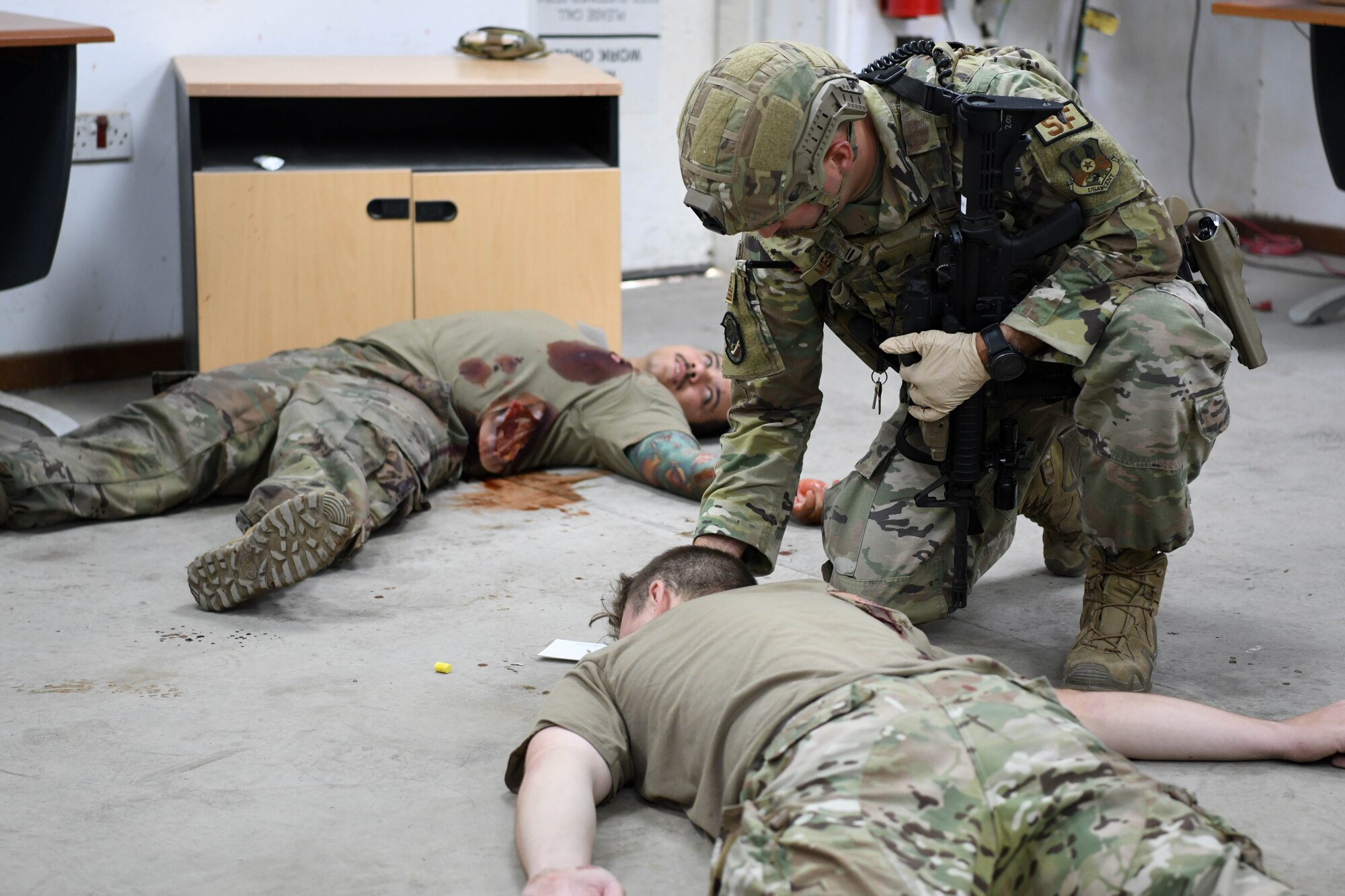 The intent of the joint agency exercise was to evaluate emergency responders with no advance notice, in order to identify shortfalls in training, communication, or assets, to ensure the 380th Air Expeditionary Wing is ready for real-world situations.