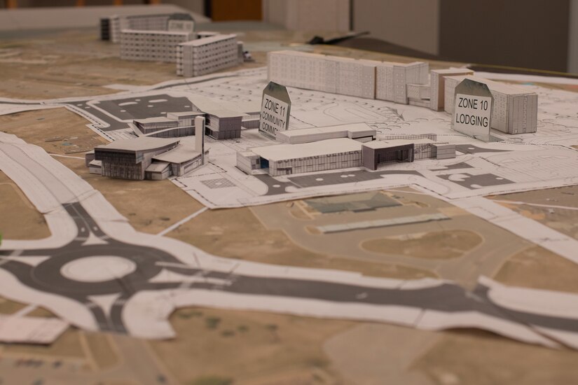 A mock up is shown of an Air Force base.