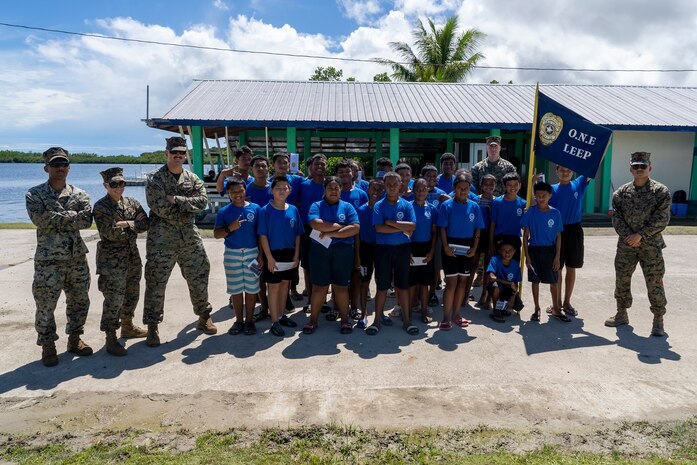 U.S. Marines with Task Force Koa Moana 22 help with O.N.E. Law Enforcement Explorers Program Summer Program