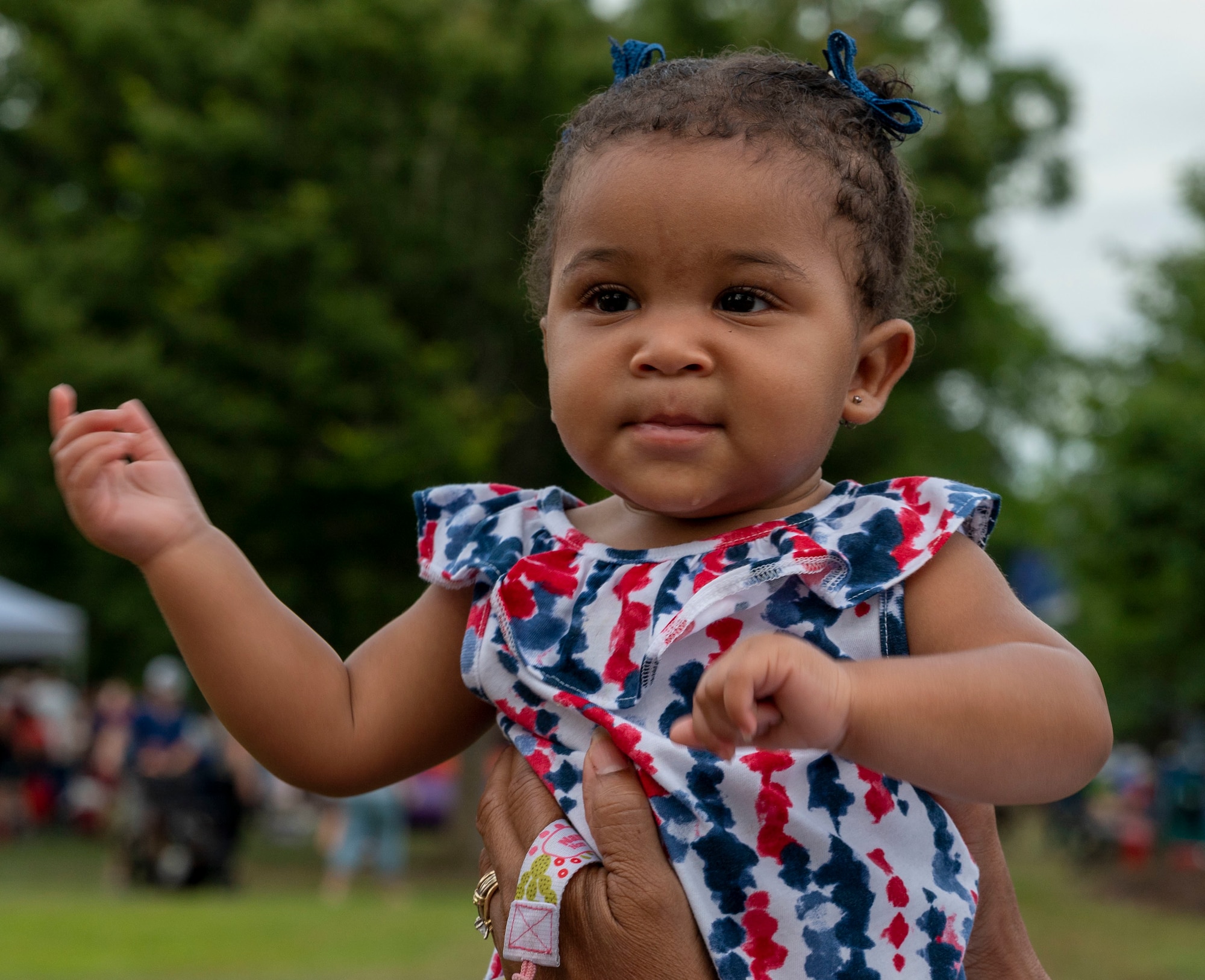 A member of Team Seymour attends a 4th of July celebration at Seymour Johnson Air Force Base, North Carolina, June 30, 2022.