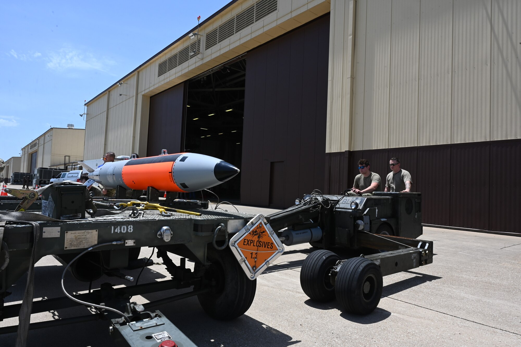 The 72nd Test and Evaluation Squadron test loads a new nuclear-capable weapons delivery system for the B-2 Spirit bomber on June 13, 2022 at Whiteman Air Force Base, Missouri. The 72nd TES conducts testing and evaluation of new equipment, software and weapons systems for the B-2 Spirit Stealth Bomber. (U.S. Air Force photo by Airman 1st Class Devan Halstead)