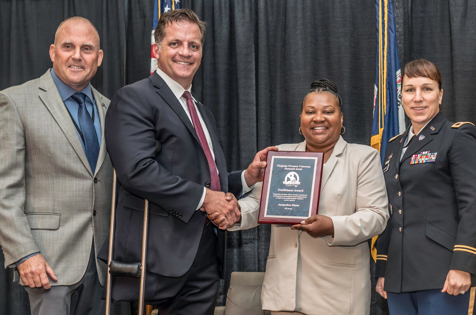 Slater receives Trail Blazer Award at 2022 Virginia Women Veterans Summit