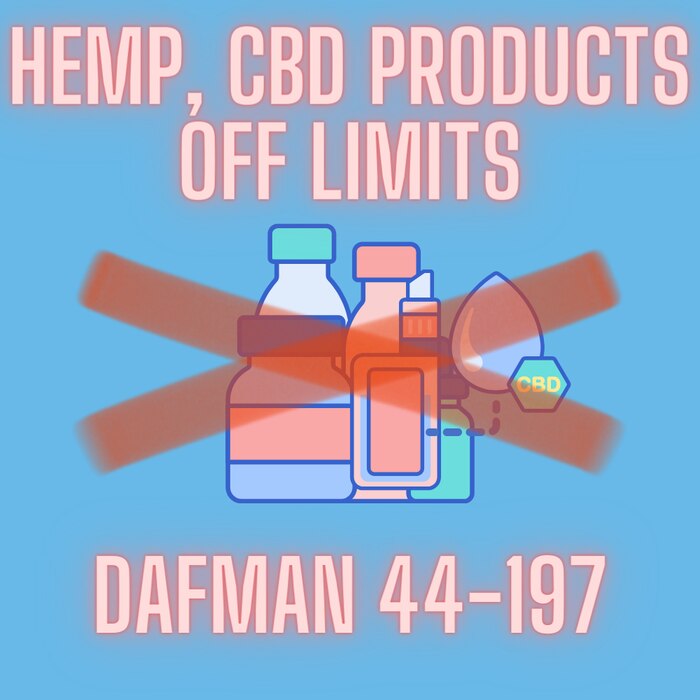 Hemp, CBD products off limits. DAFMAN 44-197