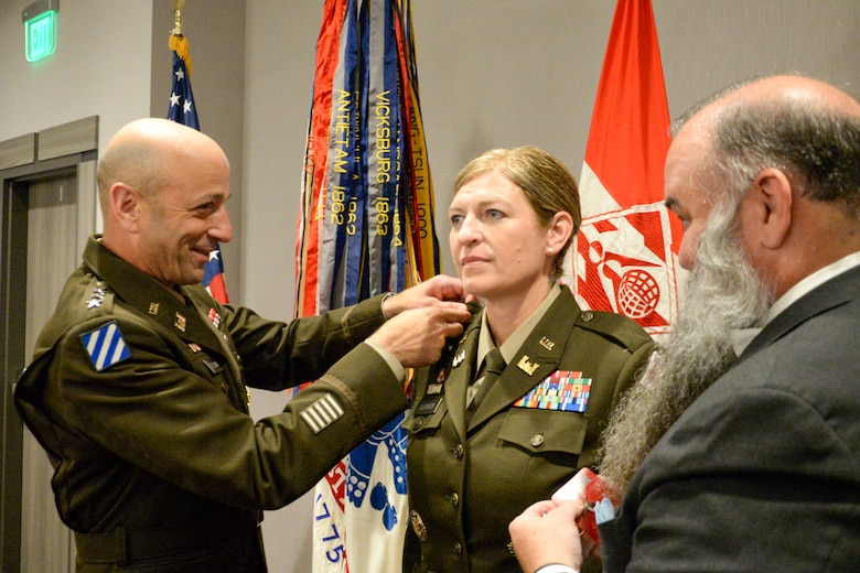 The U.S. Army Corps of Engineers Great Lakes and Ohio River Division Commander Col. Kimberly Peeples was promoted to the rank of brigadier general by the USACE Commanding General and 55th Chief of Engineers Lt. Gen. Scott Spellmon on July 8 at a ceremony in Covington, KY.