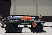 The 72nd Test and Evaluation Squadron test loads a new nuclear-capable weapons delivery system for the B-2 Spirit bomber on June 13, 2022 at Whiteman Air Force Base, Missouri. The 72nd TES conducts testing and evaluation of new equipment, software and weapons systems for the B-2 Spirit Stealth Bomber. (U.S. Air Force photo by Airman 1st Class Devan Halstead)