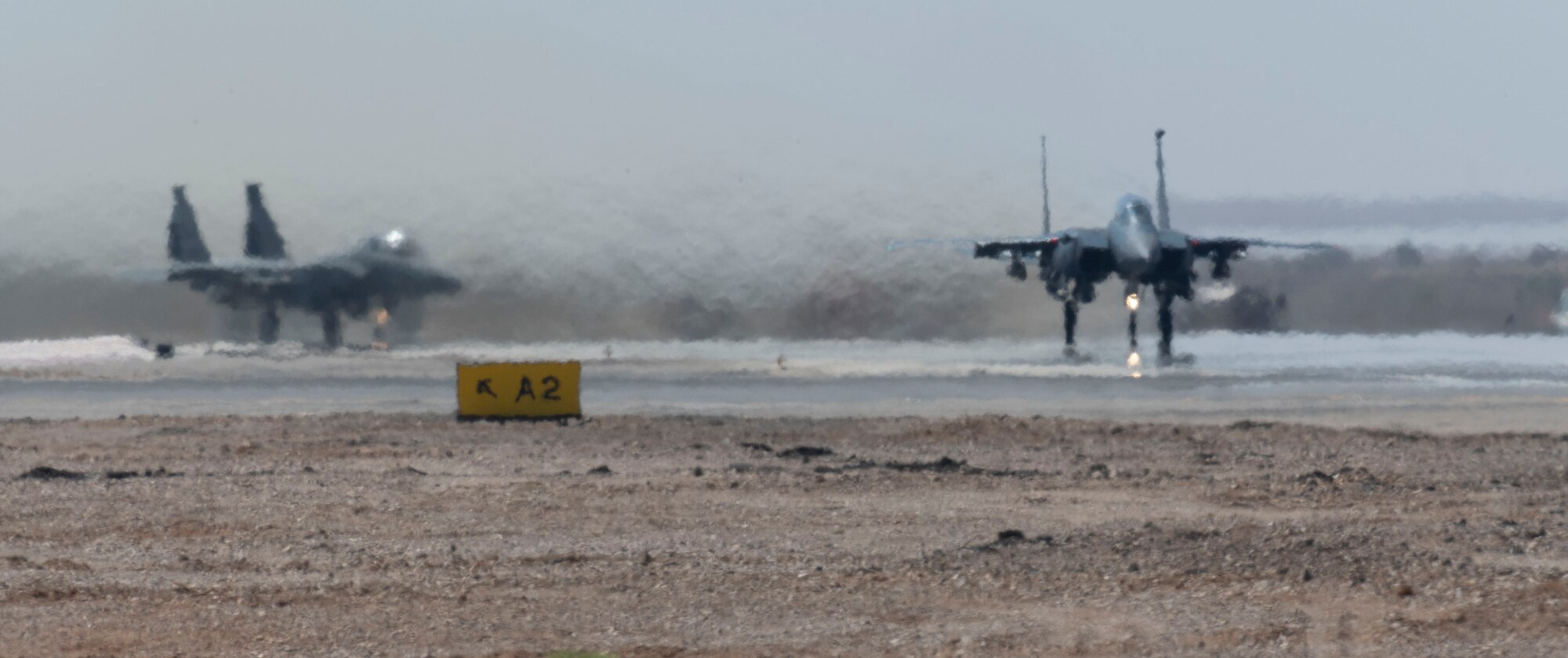 A 332d Air Expeditionary Wing F-15E Strike Eagle conducts a sortie during a routine training exercise at an undisclosed location in Southwest Asia, July 7, 2022. The F-15E is a dual-role fighter designed to perform air-to-air and air-to-ground missions with an array of avionics and electronics systems that give it the capability to fight at low altitude, day or night and in all weather. (U.S. Air Force photo by Technical Sgt. Jeffery Foster)