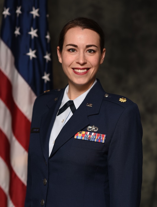 Official portrait of Major Karen M. Johnson.