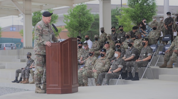 Gen. Paul J. LaCamera, Commander of United Nations Command, Combined Forces Command, and U.S. Forces Korea, hosts an honor guard ceremony to welcome Gen. Kim, Seung-kyum, Republic of Korea’s incoming chairman of the Joint Chiefs of Staff at Camp Humphreys, Republic of Korea, July 12, 2022.