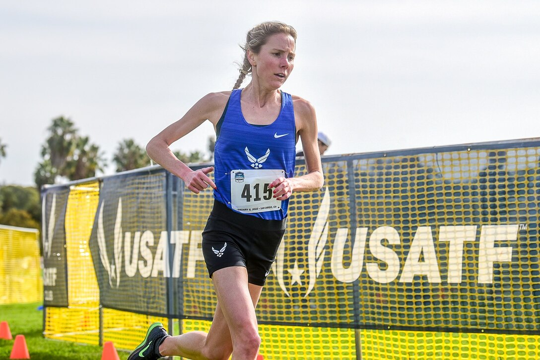First Lt. Jaci Smith competes in the 2022 USA Cross Country Championships, held Jan. 8 in San Diego.