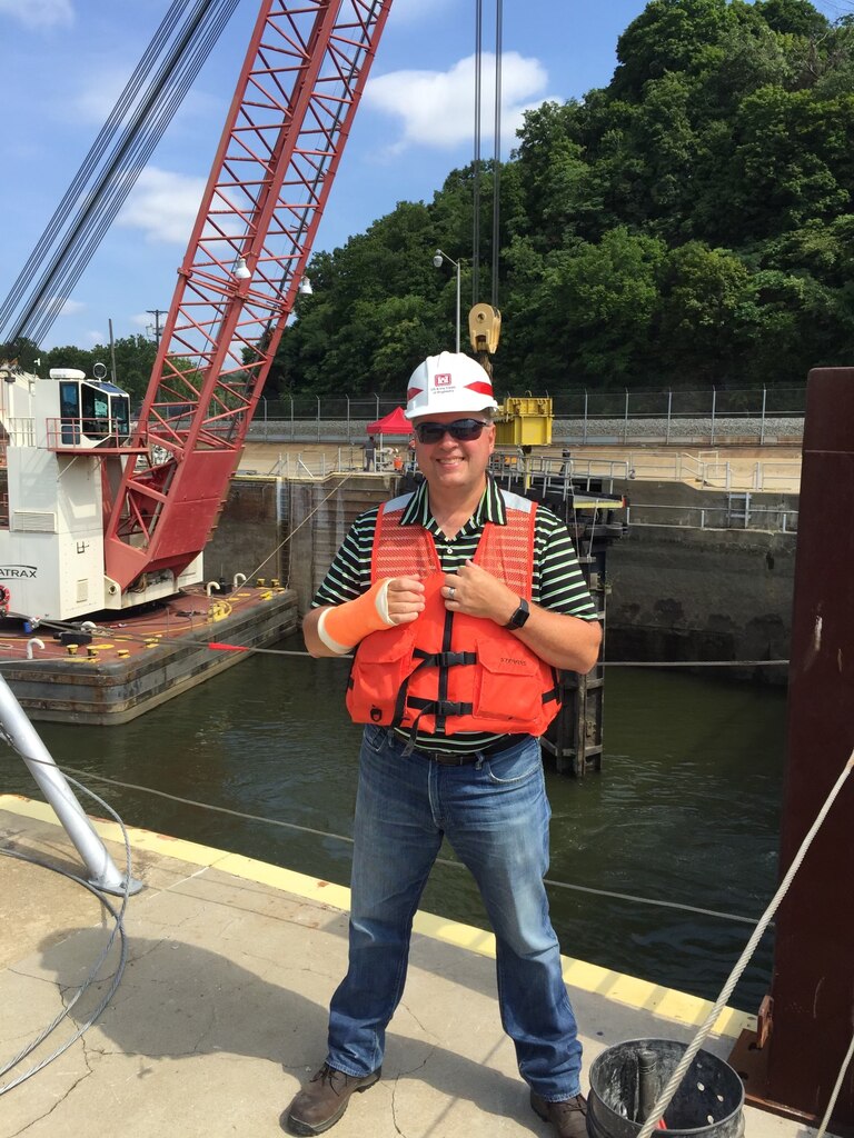 Jeffrey Fritz at construction site.