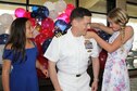 POLARIS POINT, Guam (July 6, 2022) - U.S. Naval Base Guam (NBG) Port Operations Officer Cmdr. Jason Blickens was promoted to his current rank during a ceremony officiated by NBG Commanding Officer Capt. Michael Luckett at the Pointe Club onboard Polaris Point, NBG July 4.