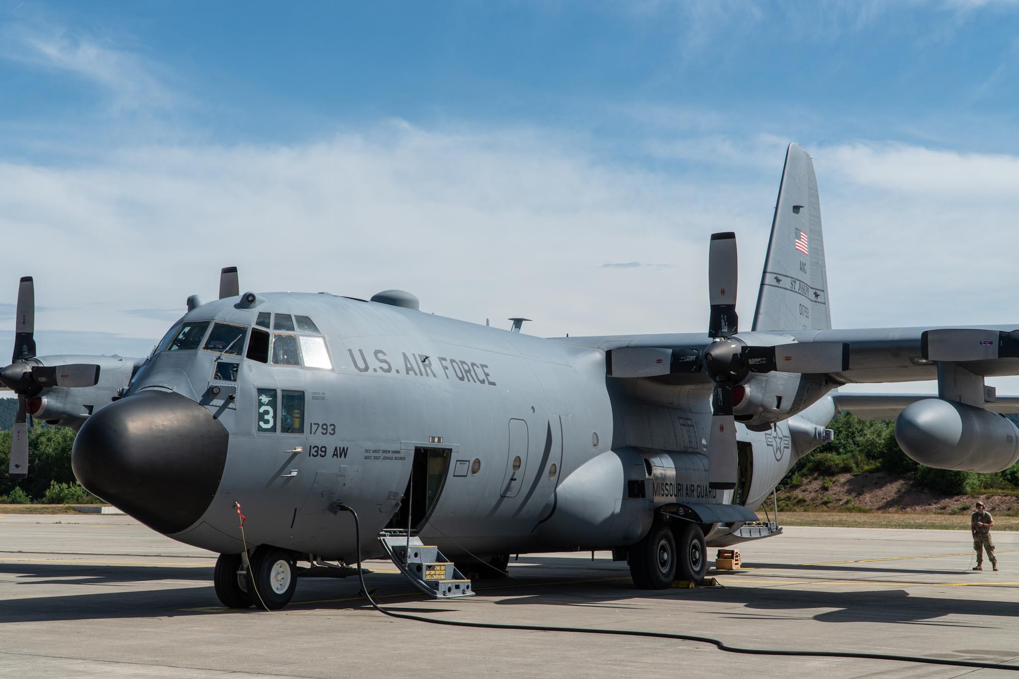 c-130 on ramp