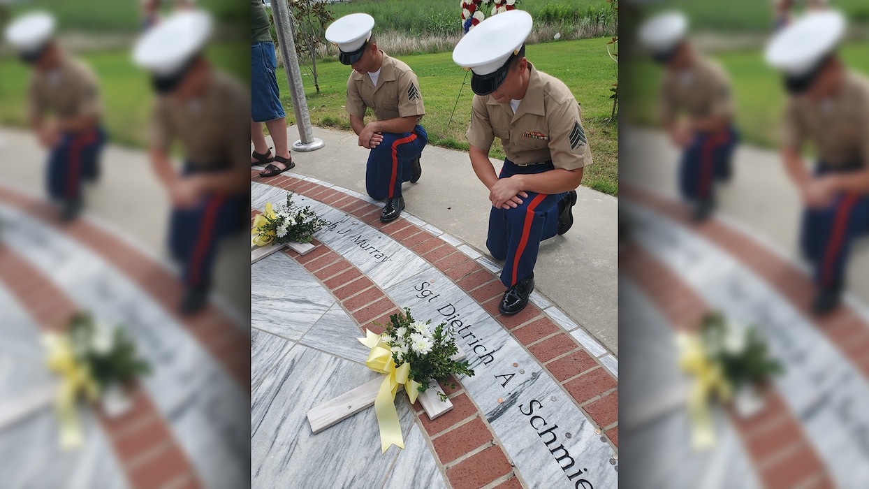 Marines, Sailors, family members, veterans, and the local community joined together this past Sunday to commemorate the fifth anniversary of the loss of 15 Marines and one U.S. Navy Corpsman in the July 2017 crash of a Marine Corps KC-130T in Itta Bena, Mississippi. On board were 16 great Americans representing the U.S. Marine Corps and U.S. Navy. Nine Marines belonged Marine Air Refueler Transport Squadron 452 (VMGR-452) based at Stewart Air National Guard Base, Newburgh, N.Y., six Marines and one U.S. Navy Corpsman with 2d Raider Battalion from Camp Lejeune, N.C.
