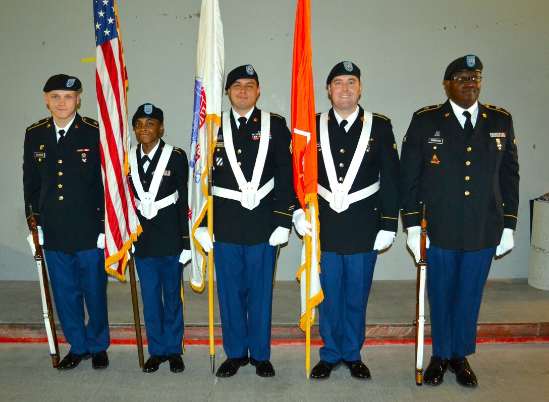 505th Signal Brigade performs color guard for NBA