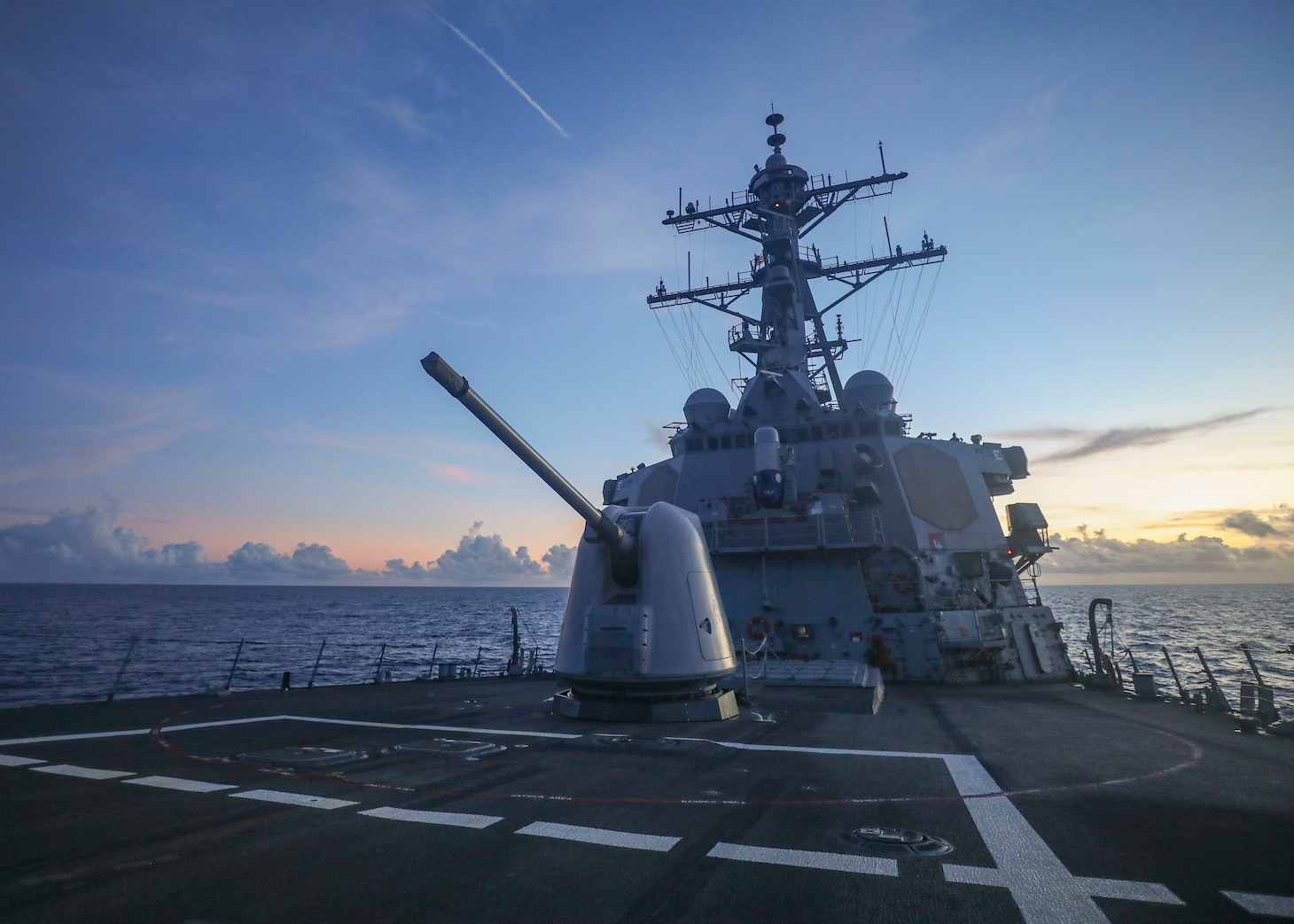 SOUTH CHINA SEA (July 13, 2022) Arleigh Burke-class guided-missile destroyer USS Benfold (DDG 65) conducts routine underway operations. Benfold is forward-deployed to the U.S. 7th Fleet area of operations in support of a free and open Indo-Pacific. (U.S. Navy photo by Mass Communication Specialist 2nd Class Arthur Rosen)