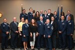 The 2022 Honorary Commanders and 433rd Airlift Wing leadership assemble after the 433rd AW Honorary Commanders’ Induction Ceremony in San Antonio, July 9, 2022. A total of nine honorary commanders were inducted into the wing during the ceremony. (U.S. Air Force photo by Senior Airman Brittany Wich)