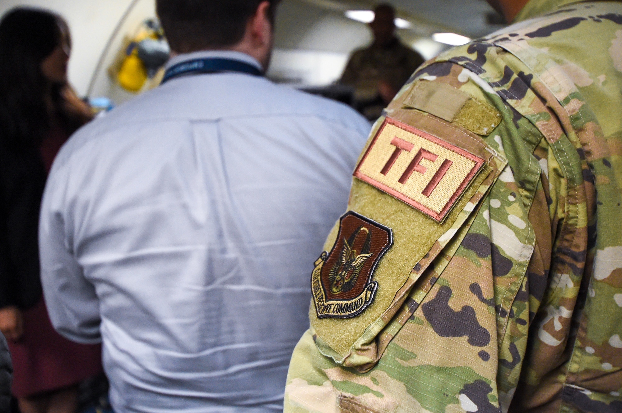 The HAF/DSI team takes a tour of the E-3 Sentry AWACS during the TFA health assessment at the 552nd Air Control Wing and 513th Air Control Group May 4, 2022.