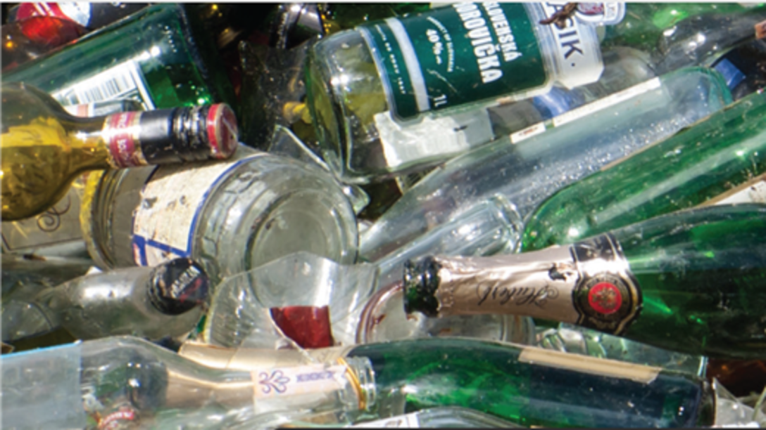 empty bottles scattered