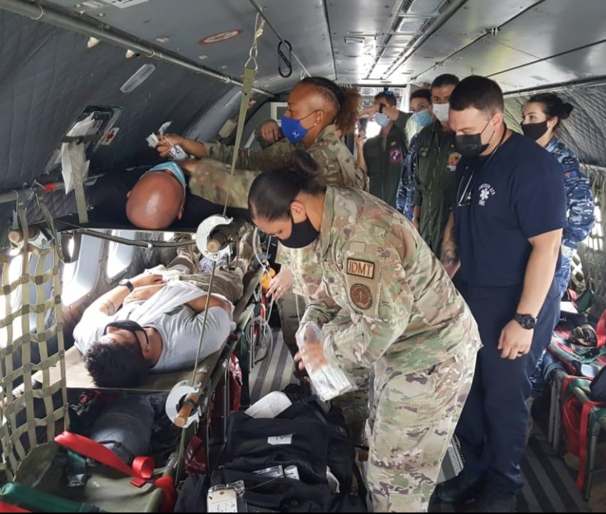 Image of service members training on a plane.