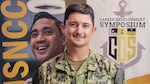 NORFOLK, Va. (July 13, 2022) — Aviation Boatswain's Mate (Handling) 3rd Class Petty Officer Gordan Stijak, of St. Louis, Missouri, poses for a portrait in front of the displays for the U.S. Naval Community College and the Career Development Symposium during the CDS at Naval Station Norfolk. The United States Naval Community College is the official community college for the Navy, Marine Corps, and Coast Guard. To get more information about the USNCC, go to www.usncc.edu. (U.S. Navy photo by Chief Mass Communication Specialist Xander Gamble/released)