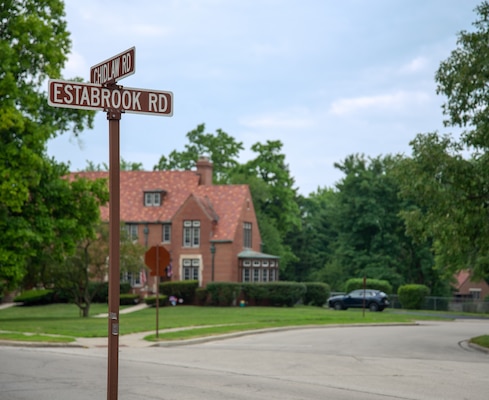 Estabrook Road on Area A, Wright-Patterson Air Force Base, Ohio, was named after Brig. Gen. Merrick Estabrook Jr., July 12, 2022. Estabrook was commander of both Patterson Field and Fairfield Air Depot from 1939 to 1943. The road runs from Wright-Patterson Medical Center to Turtle Pond.