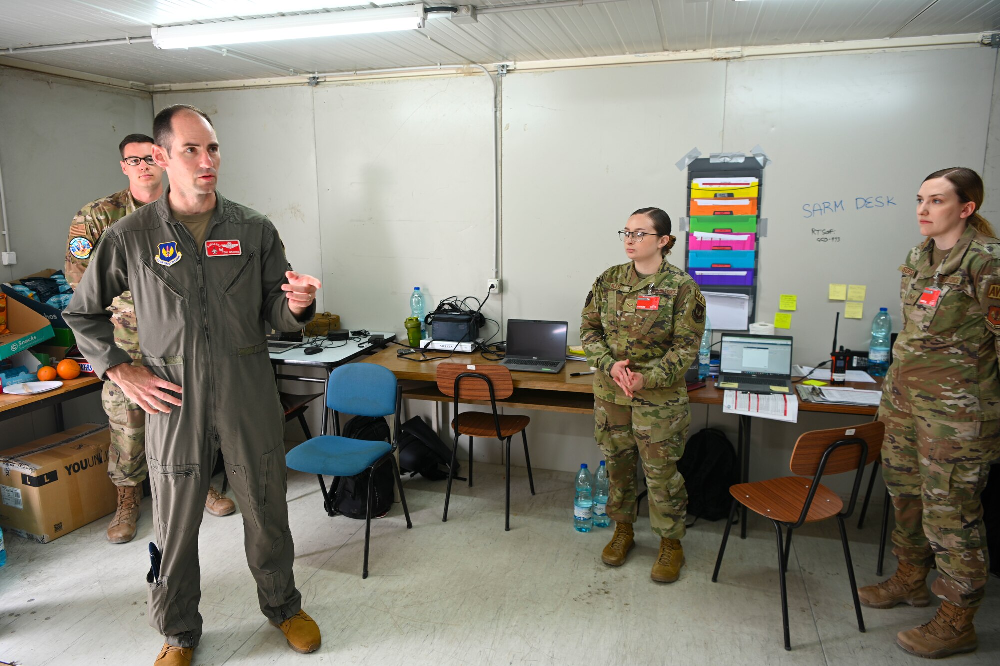 Col. Graham meets members of 480th.