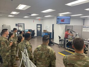 18 AFMC Logistics Career Broadening Program participants from the Ogden Air Logistics Complex, Warner-Robins Air Logistics Complex, Oklahoma City Air Logistics Complex, Defense Logistics Agency – Aviation, and F-35 Joint Program Office participated in a three day immersion within the Oklahoma City Air Logistics Complex, 448 Supply Chain Management Wing, and Air Force Sustainment Center.