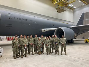 18 AFMC Logistics Career Broadening Program participants from the Ogden Air Logistics Complex, Warner-Robins Air Logistics Complex, Oklahoma City Air Logistics Complex, Defense Logistics Agency – Aviation, and F-35 Joint Program Office participated in a three day immersion within the Oklahoma City Air Logistics Complex, 448 Supply Chain Management Wing, and Air Force Sustainment Center.