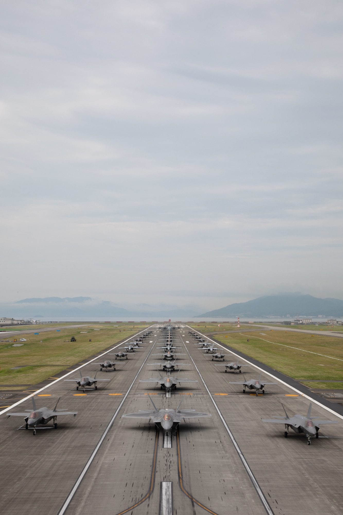 The U.S. Air force 354th Air Expeditionary Wing

and Marine Aircraft Group 12 performed a

capabilities demonstration during a pre-planned

readiness exercise at Marine Corps Air Station

Iwakuni, Japan, July 7, 2022