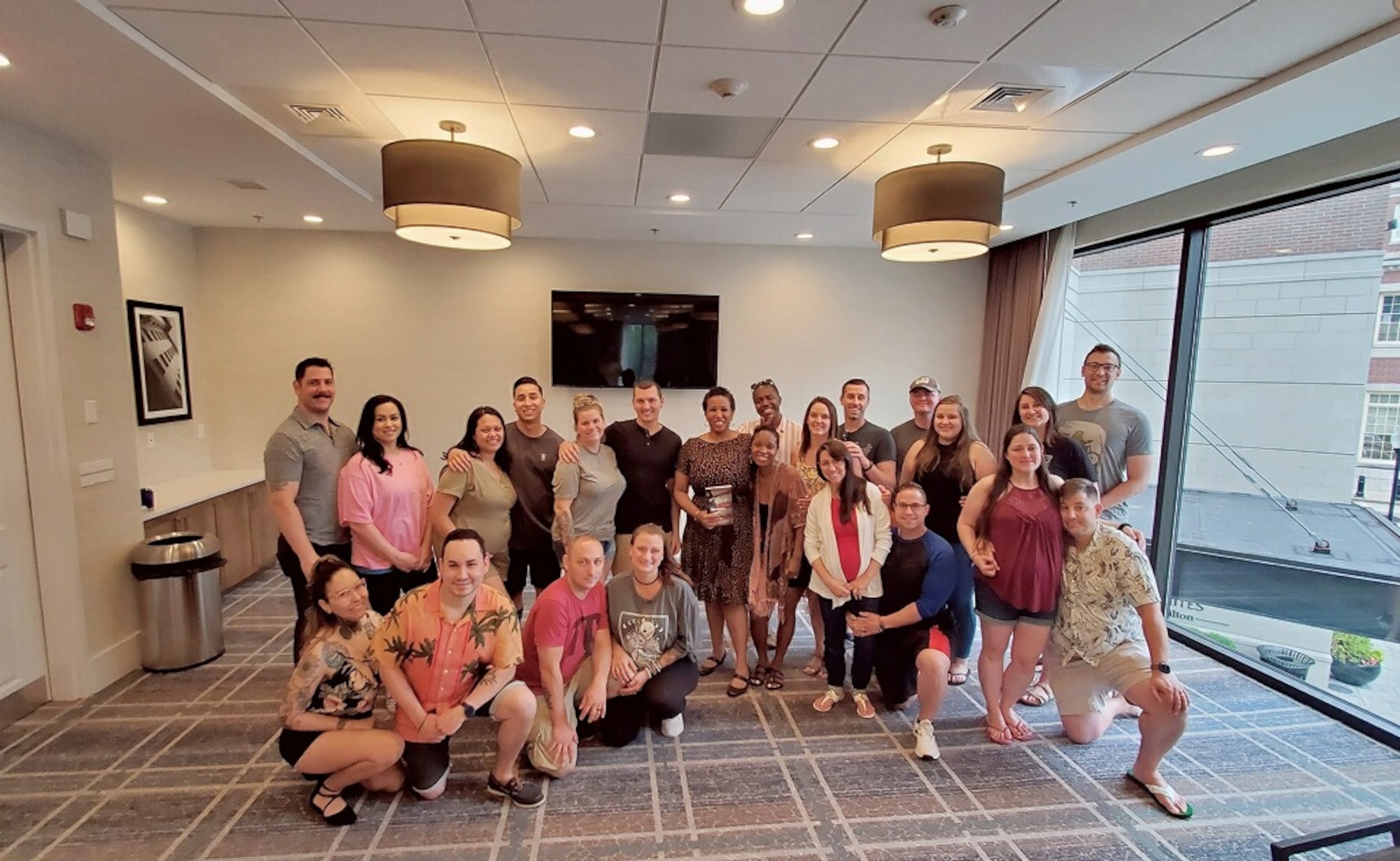 Participants attending a Strong Bonds marriage retreat pose for a group photo in Providence, Rhode Island, earlier this month. Strong Bonds is a unit-based, chaplain-led program to assist commanders in building individual resiliency by strengthening relationships for military members and their families. (U.S.
Air Force courtesy photo)