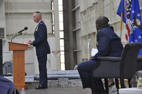a man speaks to a crowd