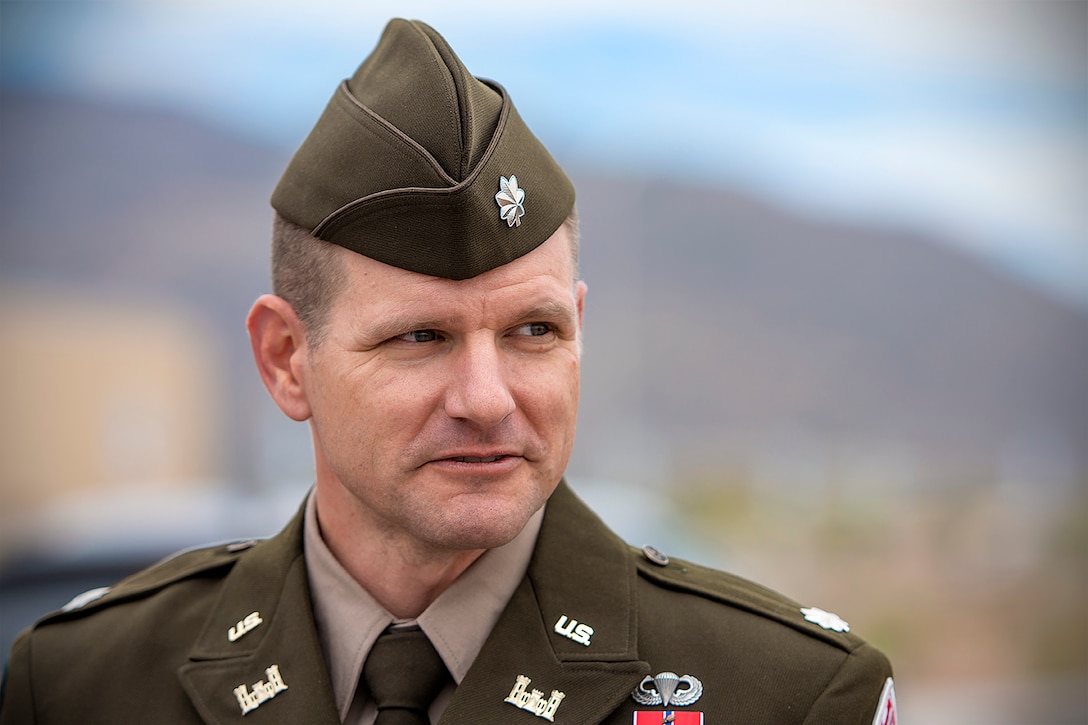Lt. Col. Patrick Stevens, commander, USACE-Albuquerque District participates in a ribbon cutting ceremony to celebrate the opening of the new NNSA John A. Gordon Albuquerque Complex in Albuquerque, New Mexico, April 19, 2022.