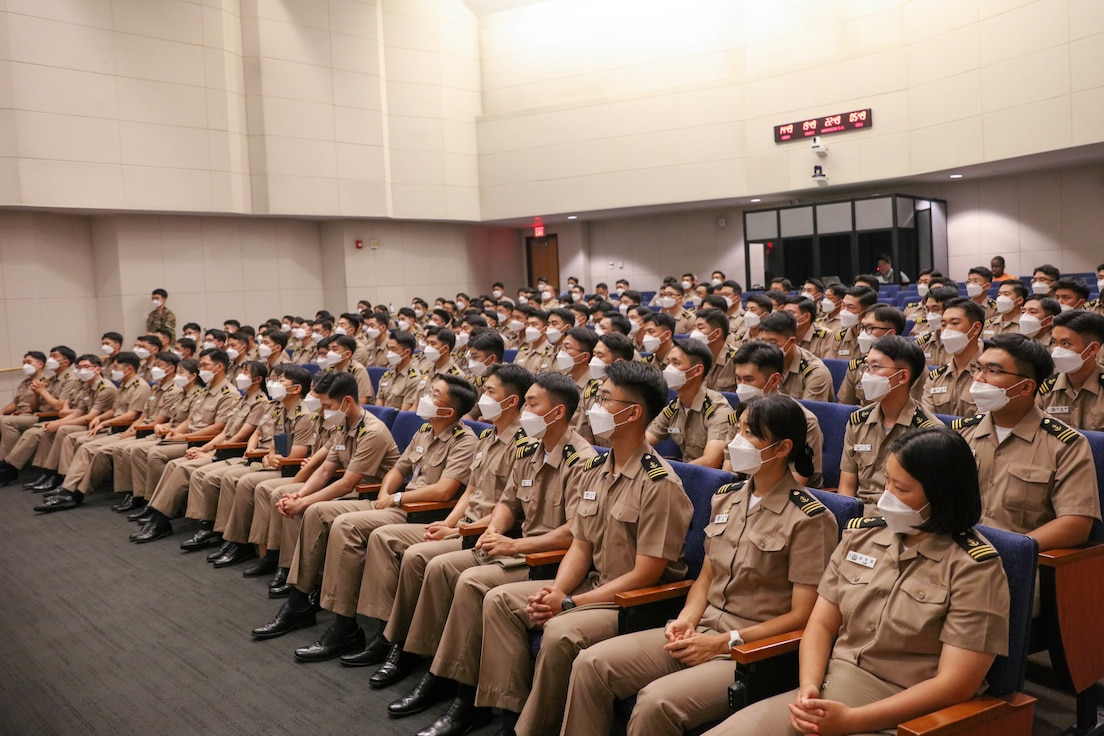 More than 160 midshipmen and faculty from the Republic of Korea Naval Academy visited U.S. Forces Korea/United Nations Command headquarters on July 15, 2022.