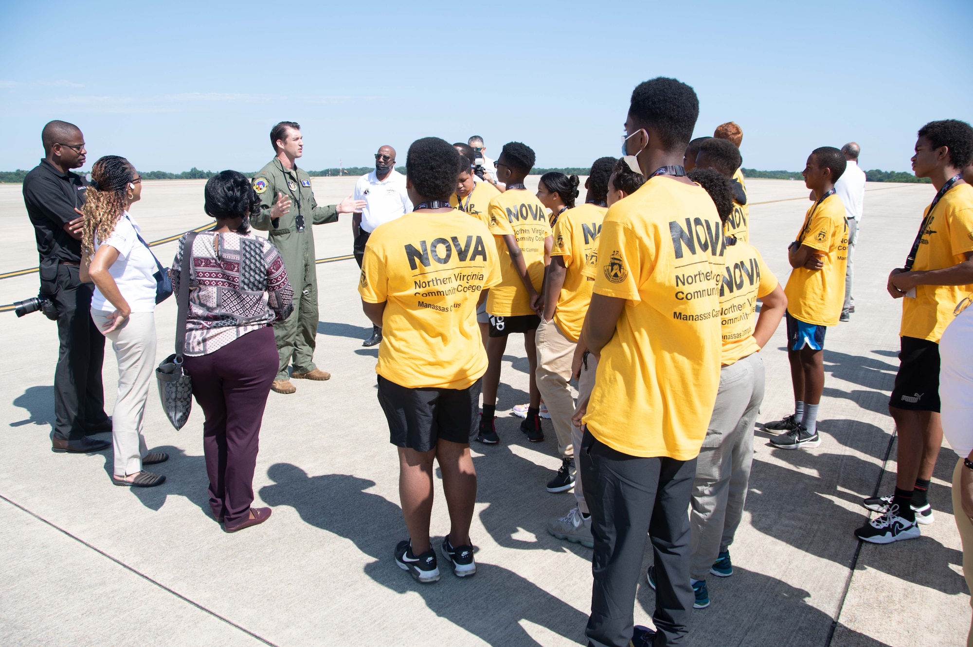 About 30 Aviation Career Education Academy students visited the wing on July 12, 2022, to get a close look at the 459th Air Refueling Wing's KC-135 Stratotanker Aircraft. This aircraft tour is part of the students aviation education. The ACE Academy is a Federal Aviation Administration program that provides unique summer aviation education programs for elementary, middle and high school students interested in aviation and aerospace. The program provides students with a wide range of aviation career exploration experiences and also focuses on Science, Technology, Engineering and Mathematics (STEM). Kudos to Ops and Maintenance for providing another great tour!